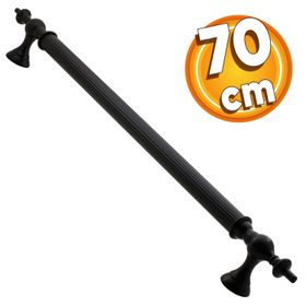 Badem10 Çukurca 70 cm Mat Siyah Metal Çekme Kolu Kapı Tutma Kulp