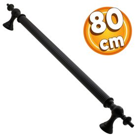 Badem10 Çukurca 80 cm Mat Siyah Metal Çekme Kolu Kapı Tutma Kulp