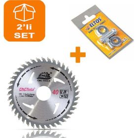 Badem10 Daire Testere Bıçağı Ağaç Odun Ahşap Sunta Kesme Testeresi 115 mm 40 Diş + Matkap Aparatı