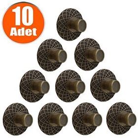 Badem10 Dinar Antik Sarı Metal 10 Adet Çekmece Dolap Kapak Kulbu