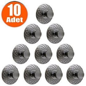 Badem10 Dinar Füme Metal 10 Adet Çekmece Dolap Kapak Kulbu