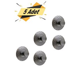 Badem10 Dinar Füme Metal 5 Adet Çekmece Dolap Kapak Kulbu