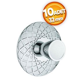 Badem10 Dinar Krom Metal 10 Adet Çekmece Dolap Kapak Kulbu