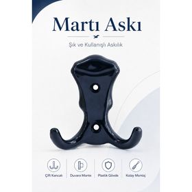 Badem10 Duvar Vestiyer Siyah Plastik Portmanto Dolap Elbise Askılığı