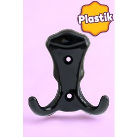 Badem10 Duvar Vestiyer Siyah Plastik Portmanto Dolap Elbise Askılığı