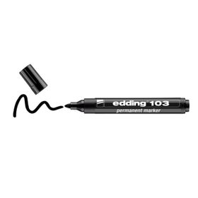 Badem10 Edding 103 Metal Plastik Cam 20 Adet Kalıcı İşaretleyici Marker Siyah Kalem