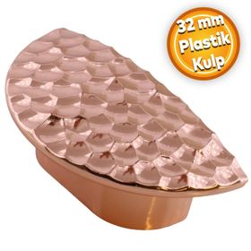 Badem10 Elegans Half Çekmece Dolap Kapak Plastik Bakır Kulp