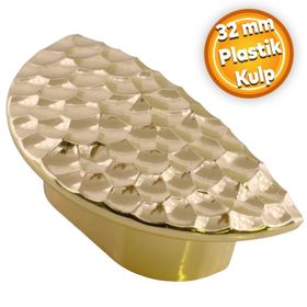 Badem10 Elegans Half Çekmece Dolap Kapak Plastik Gold Altın Kulp