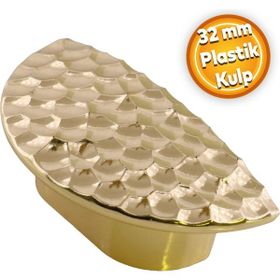 Badem10 Elegans Half Çekmece Dolap Kapak Plastik Gold Altın Kulp