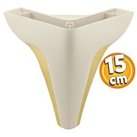 Badem10 Endülüs Krem Renk 15 cm Ayak Mobilya Kanepe Sehpa TV Ünitesi Baza Koltuk Ayağı
