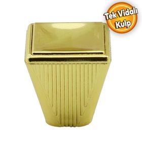 Badem10 Fonte Düğme Dolap Çekmece Plastik Gold Altın Tek Vidalı Kulp