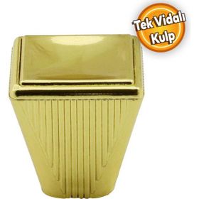 Badem10 Fonte Düğme Dolap Çekmece Plastik Gold Altın Tek Vidalı Kulp