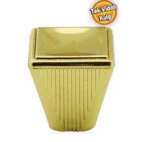 Badem10 Fonte Düğme Dolap Çekmece Plastik Gold Altın Tek Vidalı Kulp