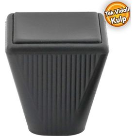 Badem10 Fonte Düğme Dolap Çekmece Plastik Siyah Tek Vidalı Kulp