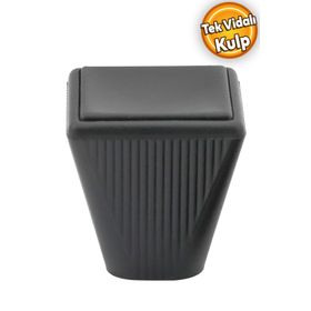 Badem10 Fonte Düğme Dolap Çekmece Plastik Siyah Tek Vidalı Kulp