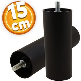 Badem10 Gizli Mobilya 15 cm Siyah Baza Kanepe Sehpa TV Ünitesi Koltuk Orta Destek Ayağı