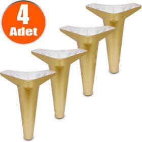 Badem10 Gold Baza Ayak 20 cm 4 Adet Mobilya Kanepe Sehpa Puf Koltuk Ayağı