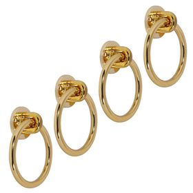 Badem10 Gold Metal Halka Kulp 4 Adet Nobel Sarkaç Dolap Çekmece Kulbu