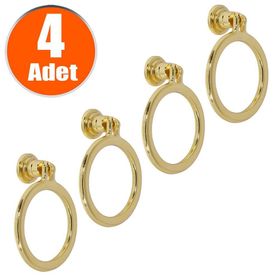 Badem10 Gold Metal Halka Kulp 4 Adet Nobel Sarkaç Dolap Çekmece Kulbu