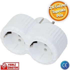 Badem10 Golyat 2'li Topraklı Çoklu Priz