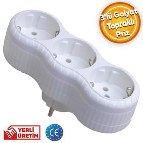 Badem10 Golyat 3'lü Topraklı Çoklu Priz