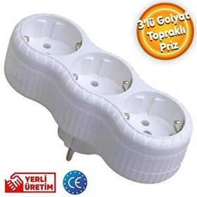 Badem10 Golyat 3'lü Topraklı Çoklu Priz