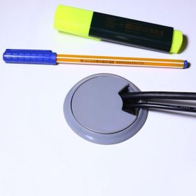 Badem10 Gri 6 cm Masa Üstü Kablo Kanalı Deliği Kapağı