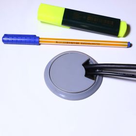Badem10 Gri 6 cm Masa Üstü Kablo Kanalı Deliği Kapağı