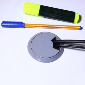 Badem10 Gri 6 cm Masa Üstü Kablo Kanalı Deliği Kapağı