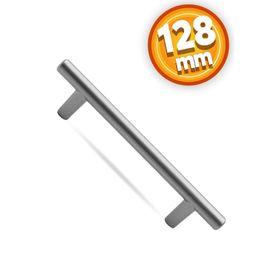 Badem10 Gül Boylu Çekmece Dolap Kapak 128 mm Mat Krom Metal Kulp