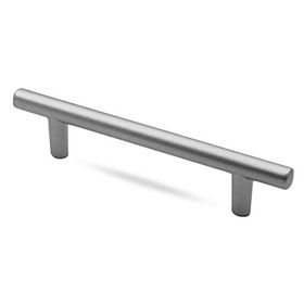 Badem10 Gül Boylu Çekmece Dolap Kapak 128 mm Mat Krom Metal Kulp