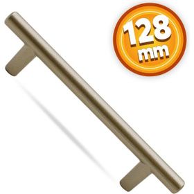 Badem10 Gül Boylu Çekmece Dolap Kapak 128 mm Saten Metal Kulp