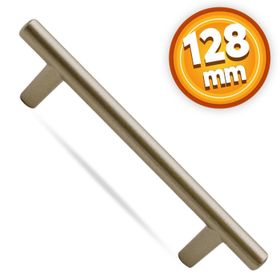 Badem10 Gül Boylu Çekmece Dolap Kapak 128 mm Saten Metal Kulp