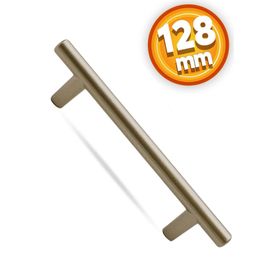 Badem10 Gül Boylu Çekmece Dolap Kapak 128 mm Saten Metal Kulp