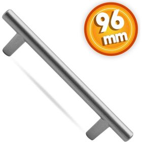 Badem10 Gül Boylu Çekmece Dolap Kapak 96 mm Mat Krom Metal Kulp