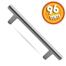 Badem10 Gül Boylu Çekmece Dolap Kapak 96 mm Mat Krom Metal Kulp