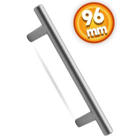 Badem10 Gül Boylu Çekmece Dolap Kapak 96 mm Mat Krom Metal Kulp