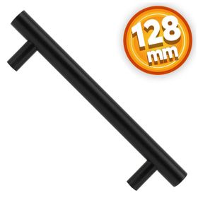 Badem10 Gülboylu Dolap Kapak Çekmece 128 mm Mat Siyah Metal Kulp