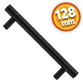 Badem10 Gülboylu Dolap Kapak Çekmece 128 mm Mat Siyah Metal Kulp