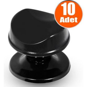 Badem10 Gülkumru Kapı Tokmağı Kapı Topuzu Babası Kolu Siyah 10 Metal Tokmak