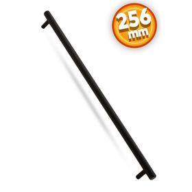 Badem10 Hitit Çekmece Dolap Kapak 256 mm Mat Siyah Metal Kulp