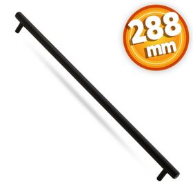 Badem10 Hitit Çekmece Dolap Kapak 288 mm Mat Siyah Metal Kulp