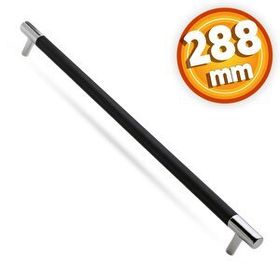 Badem10 Hitit Çekmece Mutfak Dolap Kapak 288 mm Mat Siyah Krom Metal Kulp