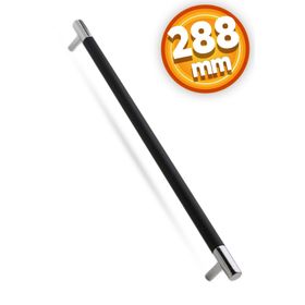 Badem10 Hitit Çekmece Mutfak Dolap Kapak 288 mm Mat Siyah Krom Metal Kulp
