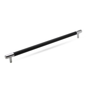 Badem10 Hitit Çekmece Mutfak Dolap Kapak 288 mm Mat Siyah Krom Metal Kulp