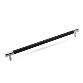 Badem10 Hitit Çekmece Mutfak Dolap Kapak 288 mm Mat Siyah Krom Metal Kulp