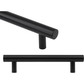 Badem10 Hitit Mobilya Mat Siyah Metal 128 mm Dolap Kapak Çekmece Kulbu