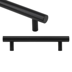 Badem10 Hitit Mobilya Mat Siyah Metal 128 mm Dolap Kapak Çekmece Kulbu