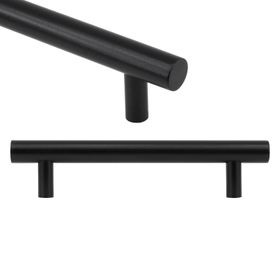Badem10 Hitit Mobilya Mat Siyah Metal 96 mm Dolap Kapak Çekmece Kulbu