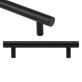 Badem10 Hitit Mobilya Mat Siyah Metal 96 mm Dolap Kapak Çekmece Kulbu